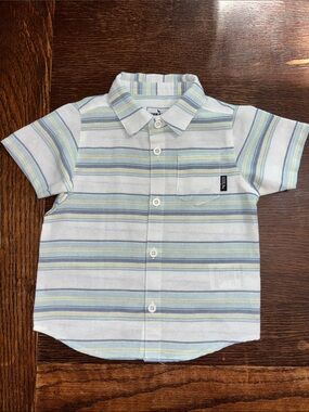 NWOT Eddie Bauer Short-Sleeve Collared Button-Down Pocket Baby Boy 18mo